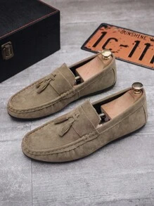 Mocasines casuales con adorno de borlas para hombres, zapatos con suela blanda para negocios (para pies anchos/empeine alto, por favor pida una talla talla grande grande)