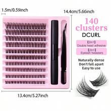 全新產品 140簇 DIY 分節式假睫毛，10排混合單簇套裝化妝睫毛 - 黑色 - 查看 2