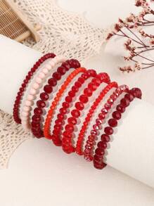 9pcs Faceted Elastic Bracelet
