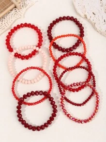 9pcs Faceted Elastic Bracelet