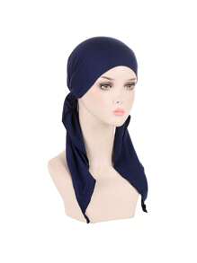 1 pezzo Cappello fascia teste da donna a doppia coda di nuova arrivata in colore unito, turbante bonnet semplice e conveniente per capelli