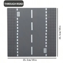 Bloques de construcción de partículas pequeñas, escena de arquitectura de ciudad, base de bloques de construcción de intersección de carretera en forma de T, juguete de construcción, regalo, escena de juguete