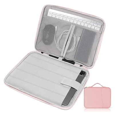 Étui de protection pour tablette / Étui de transport pour iPad, compatible avec iPad, Kindle, Galaxy et tablettes Android, étanche avec poignée et poche avant (rose)