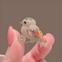 1 pieza de broche de pájaro urraca con diseño de patrón de color, broche creativo con patrón de animal para chaqueta o bolso, accesorios de ropa femeninos, excelente para combinar con un vestido - broche de pájaro - Ver 5
