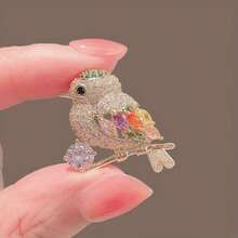 1 pieza de broche de pájaro urraca con diseño de patrón de color, broche creativo con patrón de animal para chaqueta o bolso, accesorios de ropa femeninos, excelente para combinar con un vestido - broche de pájaro - Ver 2