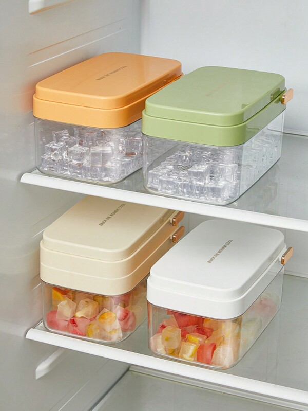 1pc Flip-Type Tray, 4 Colors Available, Household Ice Maker With Stackable Single-Layer Mold Accessories