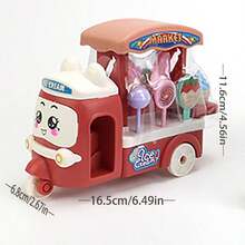 1入裝女孩模擬遊戲冰淇淋車玩具套裝,糖果和冰淇淋車玩具套裝,適合交互式遊戲 - 彩色 - 查看 2