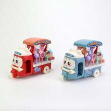 1入裝女孩模擬遊戲冰淇淋車玩具套裝,糖果和冰淇淋車玩具套裝,適合交互式遊戲 - 彩色 - 查看 5