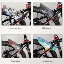 Dh/Am Mountain Bike Mudguard Front/Rear Fender Set, Suitable For Road Bikes And Fixed Gear Bikes - Black and White - View 2