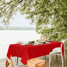 6 Pack Polyester Tablecloth 60 X 102 Inch  Polyester Table Cloth For 6 Foot Rectangle Tables, Stain And Wrinkle Resistant Washable Table Cover For Kitchen Wedding Banquet Restaurant Party Outdoors Camp Out Picnic Multiple Colors,Weddings Graduation Season Outdoor Events Entertain Guests - 紅色 - 查看 4