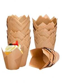Tulip Cupcake Liners, Muffin Liners For Baking By Baker's Signature – Parchment Paper Cups Cupcake Wrappers – Perfect Size, Sturdy, Greaseproof & Easy To Use-25/50/100/120pcs