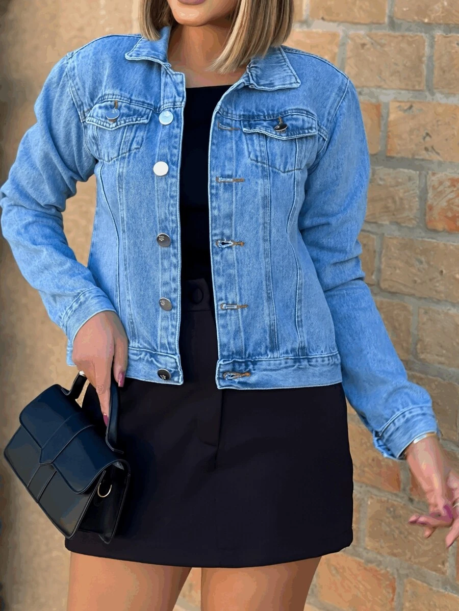 Women Denim Jackets & Coats - Rửa trung bình - Xem 1