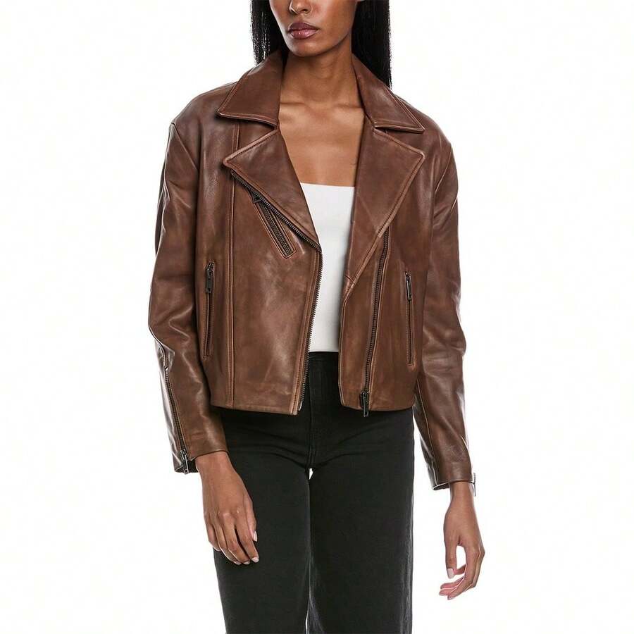 Walter Baker Sammy Leather Jacket - 棕色 - 查看 1