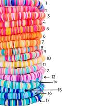 17入組女士冲浪手鐲,可堆疊彩虹黑膠碟粘土珠彈性積層友誼手鐲,波西米亞風夏日海灘首飾 - 彩色 - 查看 4