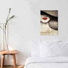 1張復古舊報紙牆壁藝術海報,女人抽象現代夜總會酒吧家居裝飾,不含相框 - 彩色 - 查看 5