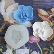 1 pieza Nuevo molde de silicona con forma de rosa, herramienta de molde de decoración 3D de mariposas orquídea para velas de jabón, artesanía de resina y arcilla polimérica, suministros hechos a mano para decoración de regalos de boda, graduación y fiesta de cumpleaños