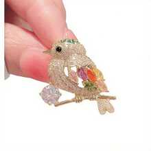 1 pieza de broche de pájaro urraca con diseño de patrón de color, broche creativo con patrón de animal para chaqueta o bolso, accesorios de ropa femeninos, excelente para combinar con un vestido - broche de pájaro - Ver 3