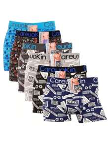 6 Pieces Men's Boxer Cotton With Polyester Lycra Soft Stretch Men's Underwear - Multicolor - View 6