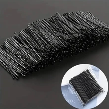 50pcs/Pack 5cm Black Metal Hair Clip, Simple Hair Barrette, Women Wave Hair Grips, Bobby Hair Pins For Girls, Hair Styling Accessories