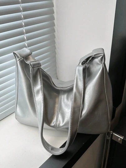 時尚純色休閒極簡單肩斜挎包