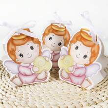 50PCS Baby Shower Baptism Favor Christening Gifts Box For Girl  First  Decor - Pink - View 3