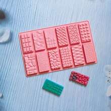 New Silicone Mold 12 Cavity Break Apart Mould 3D DIY Tools Decorating Mold - Pink - View 4