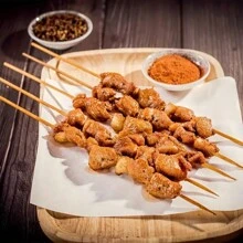 100支一次性BBQ竹籤，天然竹製烤肉串棒，適用於燒烤、開胃菜、水果、烤肉串、巧克力噴泉、燒烤、廚房、和聚會，BBQ配件，烤架配件 - 薑色 - 查看 2