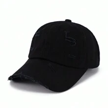 1個男士純色復古洗水破壞遮陽帽,適用於春夏季節和日常穿著 - 彩色 - 查看 8