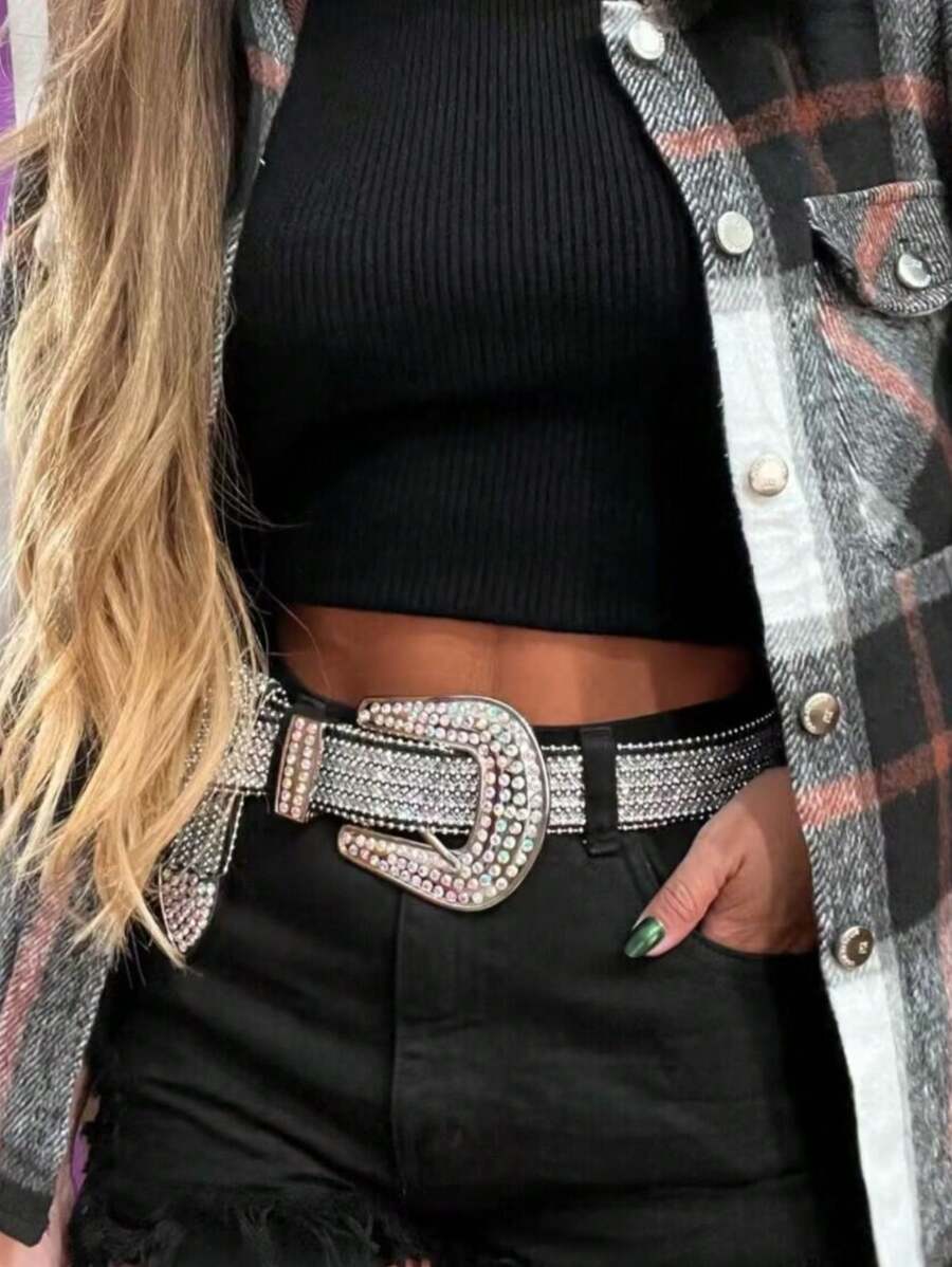 Women Belts - 銀色 - 查看 1