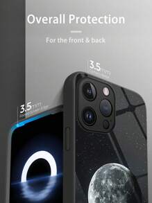 1 个宇宙星空和月亮玻璃外壳适用于 Apple iPhone 16/16 Pro/16 Plus/16 Pro Max 和 A54/A55/A53/S24/S24 FE/S24 Plus/S24 Ultra - 彩色 - 查看 3