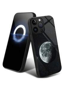 1 个宇宙星空和月亮玻璃外壳适用于 Apple iPhone 16/16 Pro/16 Plus/16 Pro Max 和 A54/A55/A53/S24/S24 FE/S24 Plus/S24 Ultra - 彩色 - 查看 5