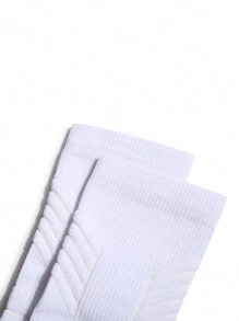 3 đôi tất bóng rổ unisex, tất thể thao cao đến giữa bắp chân có khả năng giảm sốc. - trắng - Xem 7