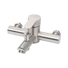 1pc In-Wall Hot & Cold Shower Faucet With Stainless Steel 3-Way Diverter And Handheld Shower, Mixing Valve Included - Brushed Silver - View 12