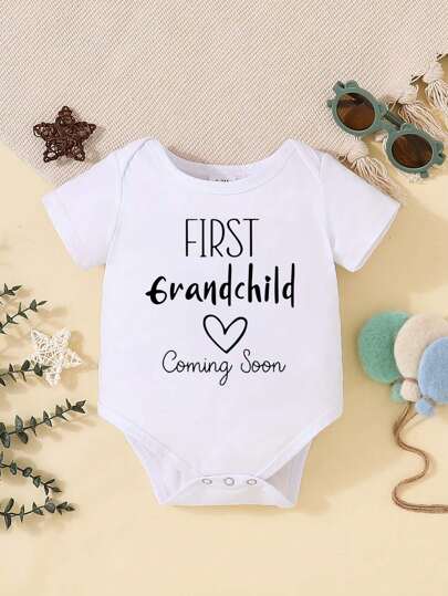 Baby Boy Newborn Unisex Baby  Letter Printing Cute Bodysuit Clothes