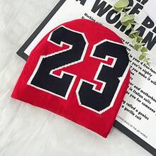 1入組男士針織帽,帽身編織23號圖案,休閒街頭風格,適用於多種戶外運動的小毛帽,男女適用,日常使用適用 - 彩色 - 查看 15