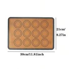 1/2 Blatt Silikon-backmatte 16,5 * 11,6 Zoll Wiederverwendbare Antihaft-macaron-backmatte Graues Rechteckiges Silikon-backofenfutter Zum Herstellen Von Macarons, Pizza, Keksen, Gebäck Und Brot