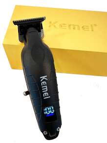 Kemei Kemei Brand  Metal Body New Hair Clipper Professional Electric 0mm Zero Gapped Carving Clipper For Men Cordless Rechargeable Metal  Powerful Hair Trimmer WIth LCD Display Cutting Machine Good Quality KM-2293