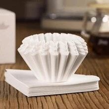 WICK AND HIS PETS Wood Fiber Elegance - 50pcs Cake Coffee Filters, Non-Odor, Fine Filtering - Elevate Your Coffee Experience Back To School