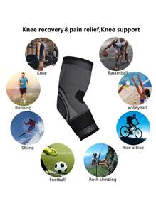 1 pieza Almohadilla protectora de codo para gimnasio y deporte, Vendaje elástico de soporte para el codo, Manga para el brazo para deporte al aire libre, baloncesto - Negro - Ver 4