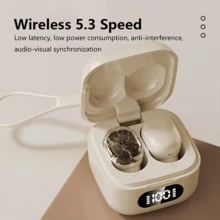Portable Mini Earphones, 5.3, Fingerprint Touch, Cute Design - Black - View 9