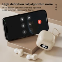 Portable Mini Earphones, 5.3, Fingerprint Touch, Cute Design - Black - View 8