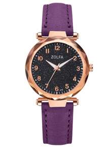 1pc Women's Elegant Rhinestone Inlay Starry Dial Quartz Watch And 5pcs Jewelry Set Including Necklace, Earrings, Hairpins - Great Gift For Women As A Gift For Students Returning To School