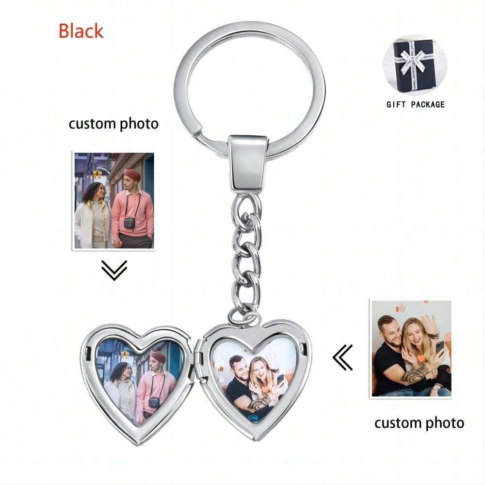 Customized HeartShaped Photo Keychain For Boyfriend, Father, Family