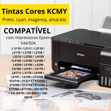 Tinta Compatível 544/504 Refil 70ml Para Impressora L3150 L3250 L4150 L6190 L3110 L6170 L6171 L6161