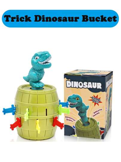 儿童益智恐龙恶作剧木桶亲子互动派对游戏娱乐玩具带剑棒，桌面玩具剑玩具，儿童棋盘游戏，玩具恐龙，拼图，健达玩具，游戏>棋盘游戏，儿童玩具，男孩玩具，恐龙玩具