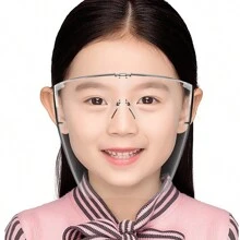 Transparent Full Face Shield Dustproof Protective Face Cover With Eye Protection, Anti-Saliva Splash, And Eye Glasses Protection - Transparent - View 2