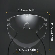 Transparent Full Face Shield Dustproof Protective Face Cover With Eye Protection, Anti-Saliva Splash, And Eye Glasses Protection - Transparent - View 5