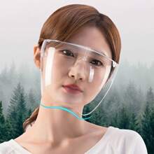 Transparent Full Face Shield Dustproof Protective Face Cover With Eye Protection, Anti-Saliva Splash, And Eye Glasses Protection - Transparent - View 1