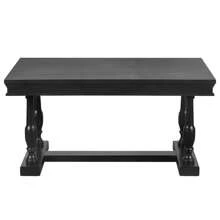 Retro Dining Table Set With 4 Trestle Base And 6 Upholstered Chairs With Slightly Curve And Ergonomic Seat Back, 7 Piece Dining Room Table Set, Wooden Table & Upholstered Chair(Gray) - màu đen - Xem 8