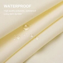 1 Set Large Rectangular Sun Shade Sail, Waterproof, 98% UV Protection, Suitable For Patio, Garden, Swimming Pool, Outdoor Camping, With Installation Steel Cable - Beige - View 6